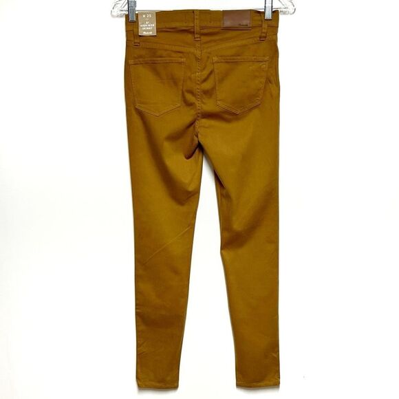 NWT Madewell High Rise Skinny Modal Stretch Slimming Mustard Pants Sz 25 - Picture 5 of 9